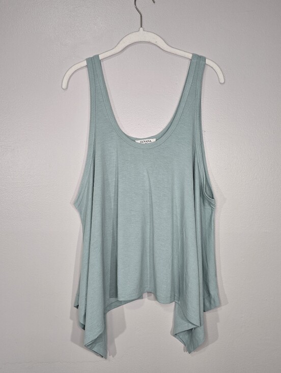 Zenana Outfitters Tops - Zenana Outfitters NWOT Aqua Scoop Neck Tank Small